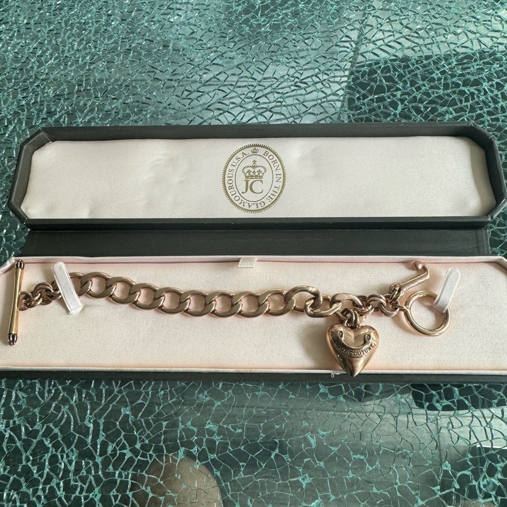 Juicy Couture Gold Heart Charm Bracelet
